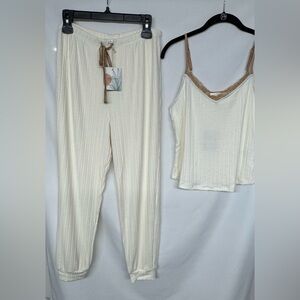 Blu Pepper 2 pc Matching Set / Loungewear Casual Pants Tank Top Size Large